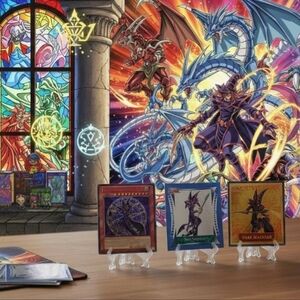 (Lot Of 3) 2002 Dark Magician Topps Gold/Silver Foil & Common Sticker Collection